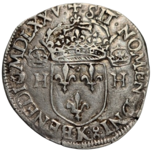 Henri III, teston, 1er type, sans POL 1575 Bordeaux