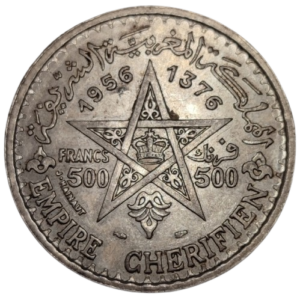 Mohammed V, 500 francs 1956