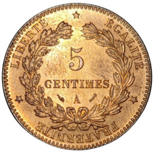 IIIème République, 5 centimes Cérès 1896 Paris