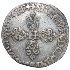 Henri IV, demi-franc, buste lauré à droite 1594 Lyon