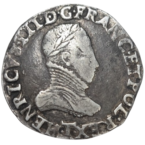 Henri III, teston, 4ème type au col gaufré 1575 Nantes