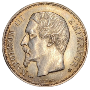 Napoléon III, 1 franc tête nue 1858 Paris