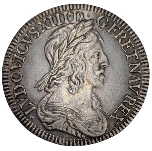 Louis XIII, quart d'écu, 2ème poinçon de Warin, buste drapé et cuirassé 1643 Paris