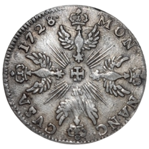 Duché de Lorraine, Léopold 1er, masson de 12 sous 6 deniers 1728 Nancy