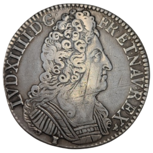 Louis XIV, écu aux 3 couronnes 1711 Rennes
