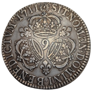 Louis XIV, écu aux 3 couronnes 1711 Rennes