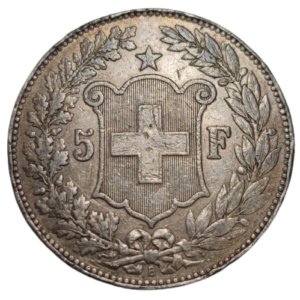 Confédération Helvétique, 5 francs 1889 Berne