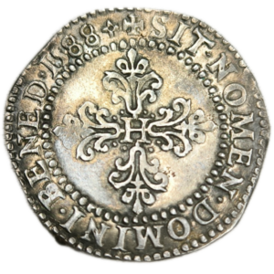 Henri III, demi-franc au col plat 1588 Poitiers