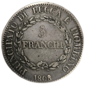 Lucques et Piombino, 5 franchi Elisa et Félix Bacciochi 1808 Florence