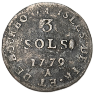 Louis XVI, 3 sols, isles de France et de Bourbon 1779 Paris