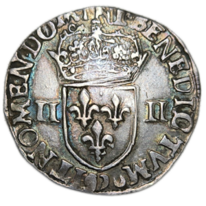 Henri III, quart d&rsquo;écu à la croix de face 1579 Rennes