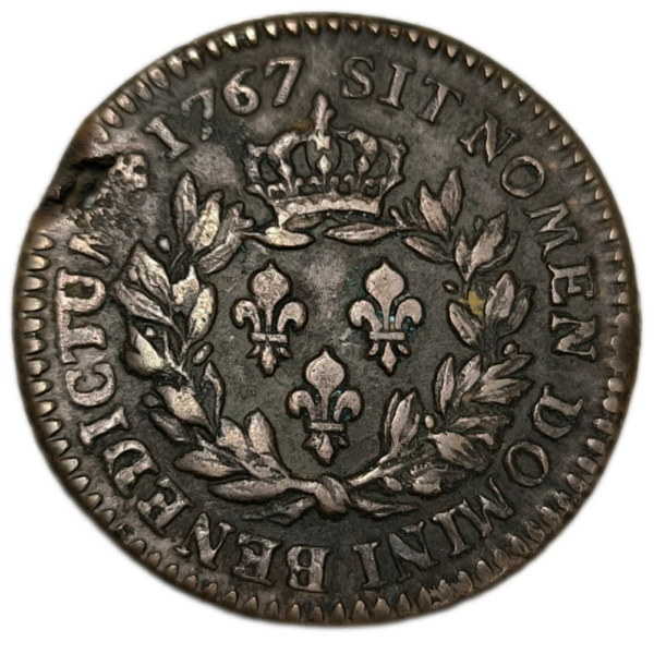 Louis XV, 1 sol des colonies françoises 1767 Paris