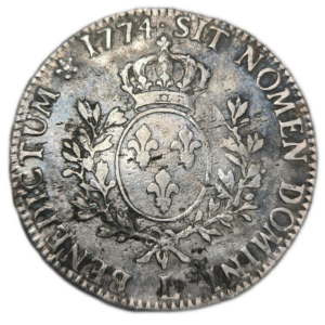 Louis XV, écu à la vieille tête 1774 Bayonne