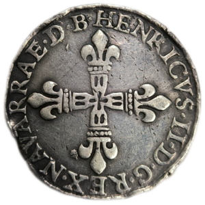 Royaume de Navarre / Béarn, Henri III de Navarre, II de Béarn, quart d’écu 1587 Pau