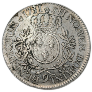 Louis XV, écu aux branches d&rsquo;olivier 1731 Rennes