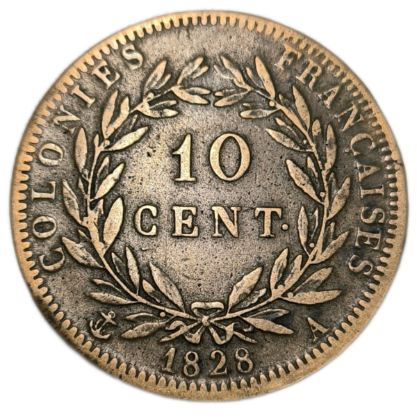 Charles X, Martinique / Guadeloupe, 10 centimes colonies françaises 1828 Paris