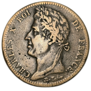 Charles X, Martinique / Guadeloupe, 10 centimes colonies françaises 1828 Paris