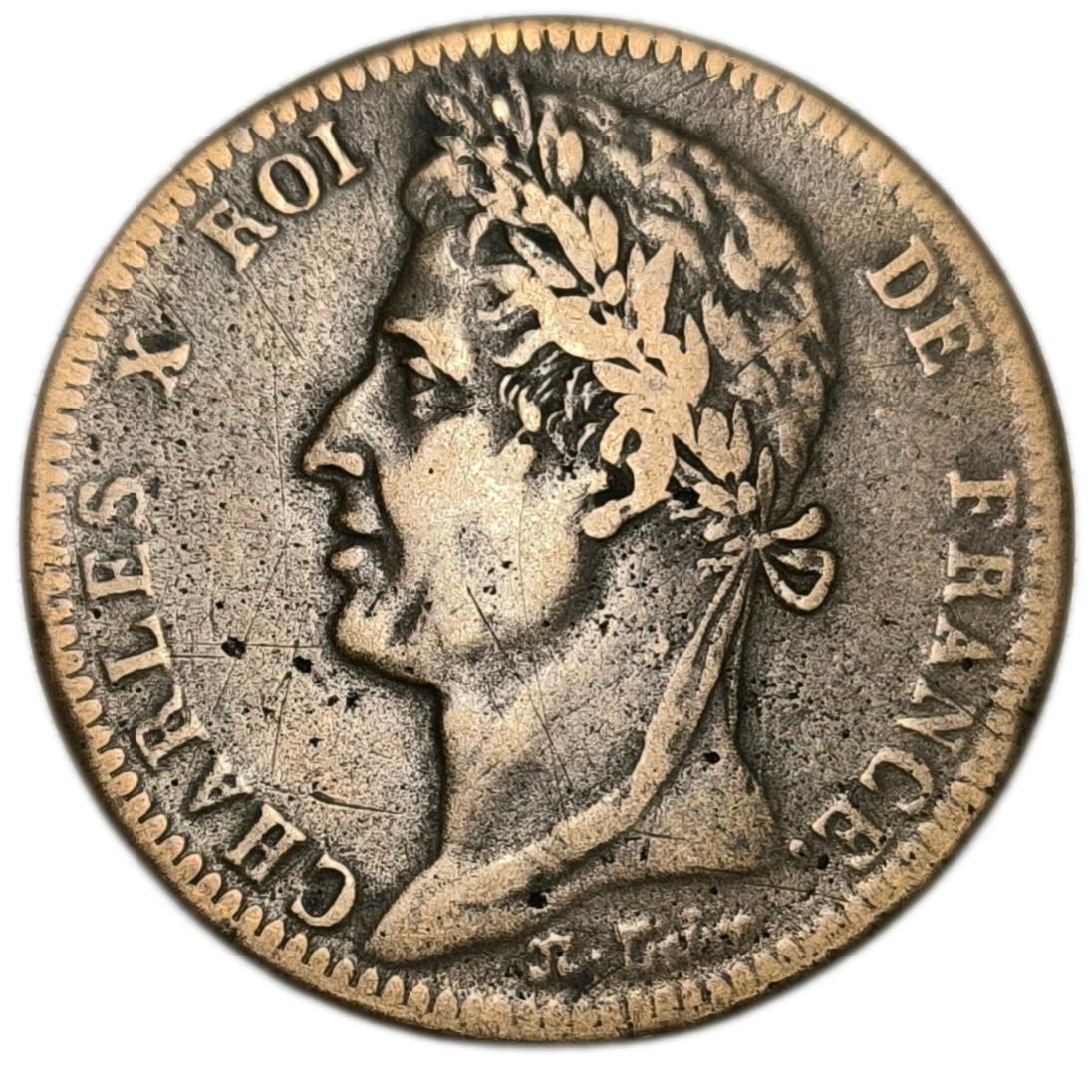 Charles X, Martinique / Guadeloupe, 10 centimes colonies françaises 1828 Paris