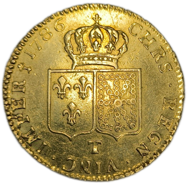 Louis XVI, double louis d'or à la tête nue 1786 Nantes