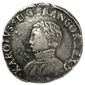 Charles IX, teston, 4ème type aux deux K couronnés 1563 Bayonne
