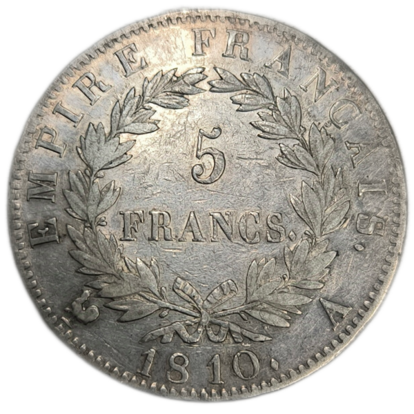 Napoléon 1er, 5 francs, empire français 1810 Paris