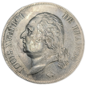 Louis XVIII, 5 francs, tête nue 1823 Toulouse