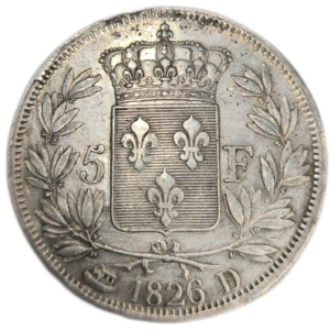 Charles X, 5 francs, 1er type 1826 Lyon
