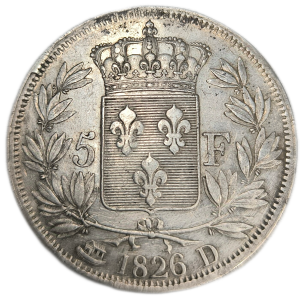Charles X, 5 francs, 1er type 1826 Lyon