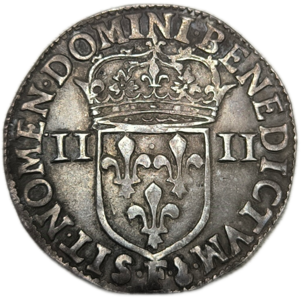 Louis XIV, quart d'écu à la croix de face 1644 Angers