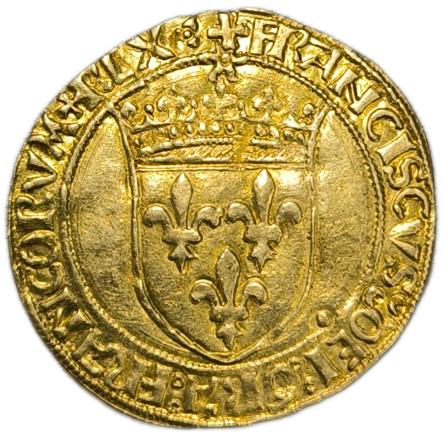 François 1er, écu d'or au soleil, 2ème type Lyon