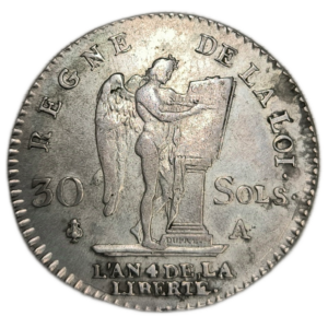 Constitution, 30 sols au génie, type François 1792 Paris