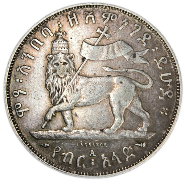 Menelik II, 1/2 birr 1897 Paris