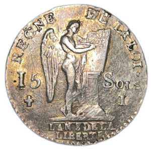 Constitution, 15 sols au génie, type François 1791 Limoges