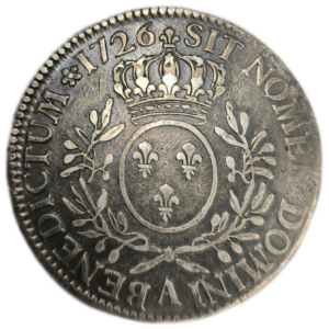 Louis XV, écu aux branches d&rsquo;olivier 1726 Paris