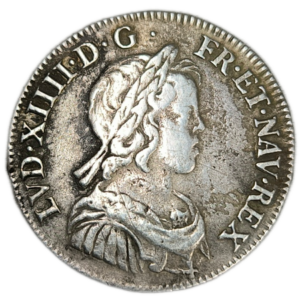 Louis XIV, quart d’écu à la mèche courte 1644 Paris