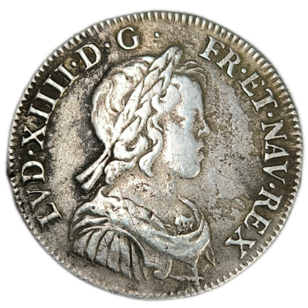 Louis XIV, quart d'écu à la mèche courte 1644 Paris