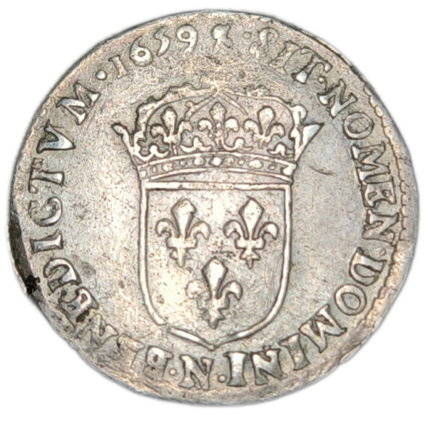 Louis XIV, douzième d'écu à la mèche longue 1659 Montpellier