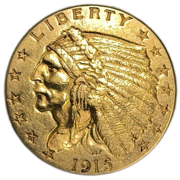 Etats-Unis d'Amérique, 2,5 dollars tête d'indien 1915 Philadelphie