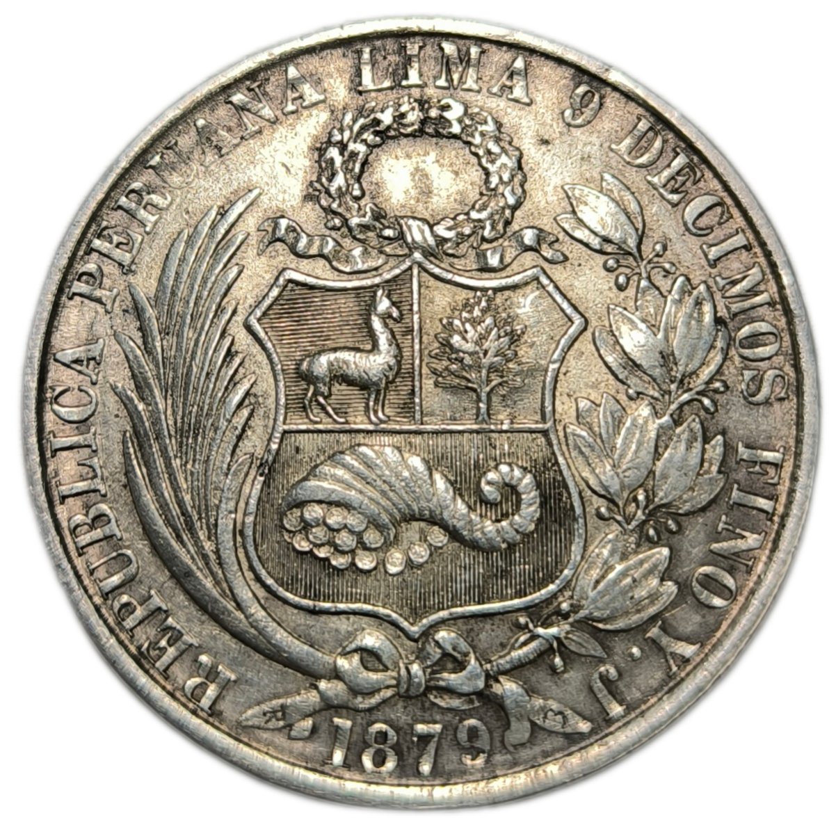 République du Pérou, 1 sol liberté assise Y.J 1879 Lima