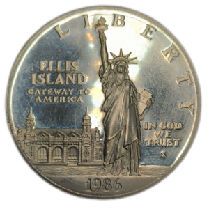 Etats-unis d&rsquo;Amérique, 1 dollar statue de la liberté, Ellis Island 1986 Philadelphie