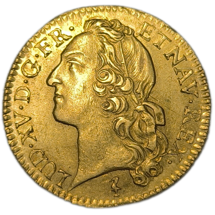 Louis XV, Louis d'or au bandeau 1748 Lille
