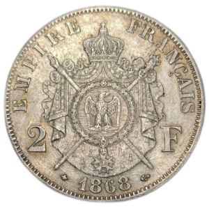 Napoléon III, 2 francs tête laurée 1868 Paris