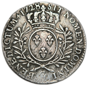 Louis XV, demi-écu aux branches d&rsquo;olivier 1728 Poitiers