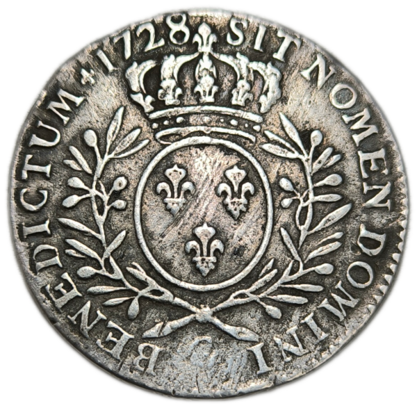 Louis XV, demi-écu aux branches d'olivier 1728 Poitiers