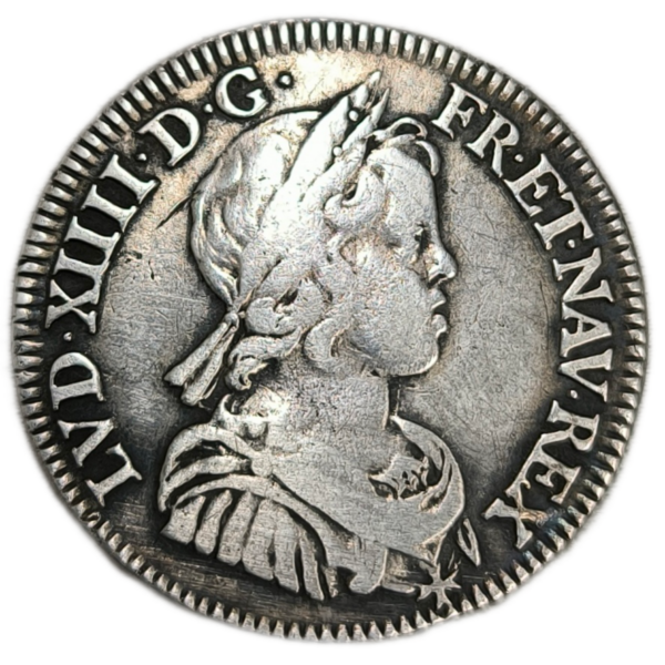 Louis XIV, quart d'écu à la mèche courte 1644 Paris