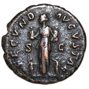 Empire romain, Faustine jeune, moyen bronze, dupondius ou as