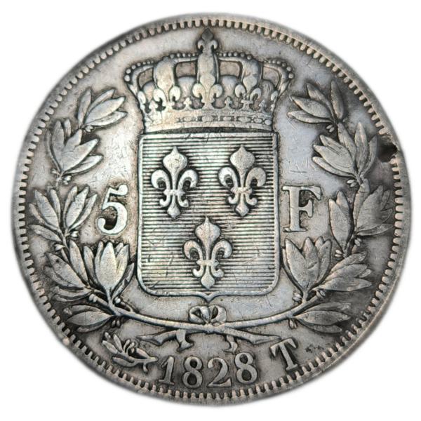 Charles X, 5 francs, 2ème type 1828 Nantes