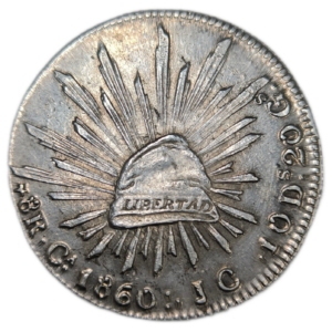 République du Mexique, 8 réales CA JC 1860 Chihuahua
