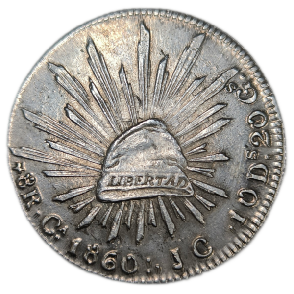 République du Mexique, 8 réales CA JC 1860 Chihuahua