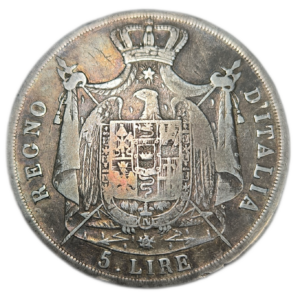 Royaume d&rsquo;Italie, Napoléon 1er, 5 lire 1808 Milan